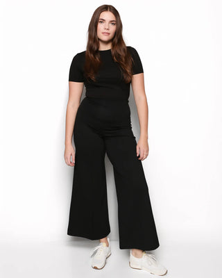 PONTE KNIT WIDE LEG PANT CROPPED