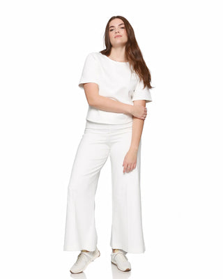 PONTE KNIT WIDE LEG PANT CROPPED
