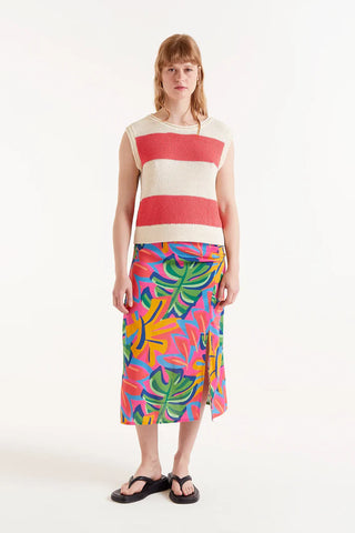 KNIT SLEEVELESS STRIPE TOP