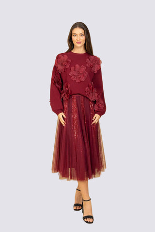 Lilliana Tulle Skirt with Merino Wool Lining