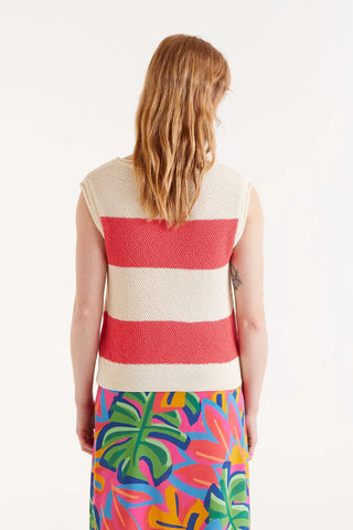 KNIT SLEEVELESS STRIPE TOP
