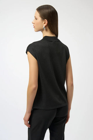 SWEATER KNIT SLEEVELESS PULLOVER W/IRON-ON DETAIL