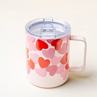 14oz Insulated Mug-Blushing Hearts