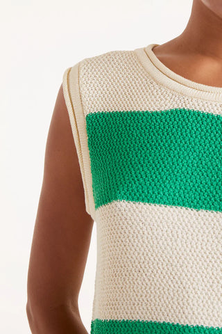 KNIT SLEEVELESS STRIPE TOP