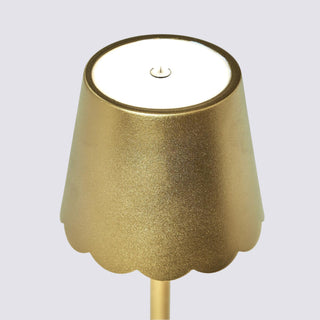 LED Cordless Table Lamp with Scalloped Edge Shade in Gift Box