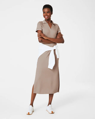 AIRESSENTIALS PIQUE POLO MIDI DRESS