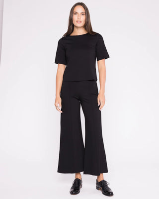 PONTE KNIT WIDE LEG PANT CROPPED