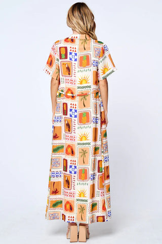 DENIZ GRID PRINT SHIRT DRESS