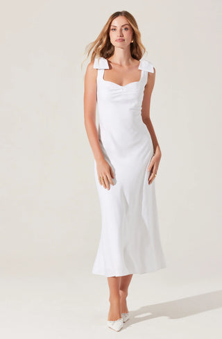 KATELEYA BOW DETAIL MIDI DRESS