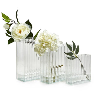 RIBBED WINDOWS SQUARE VASE -  MEDIUM