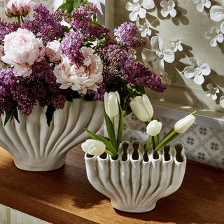 WHITE CERAMIC VASE- LARGE