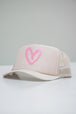 Tan Hat/ Pink Heart