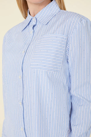 Micro Sequin Stripe Blouse