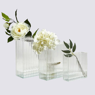 RIBBED WINDOWS SQUARE VASE - SMALL
