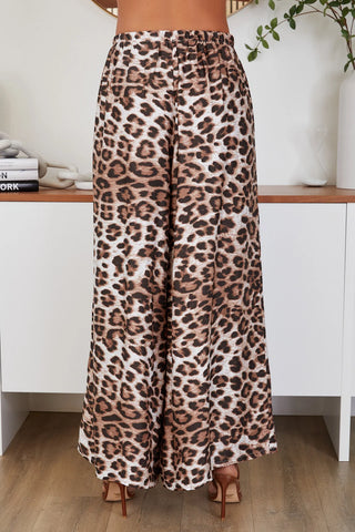 LEOPARD WIDE LEG PANTS
