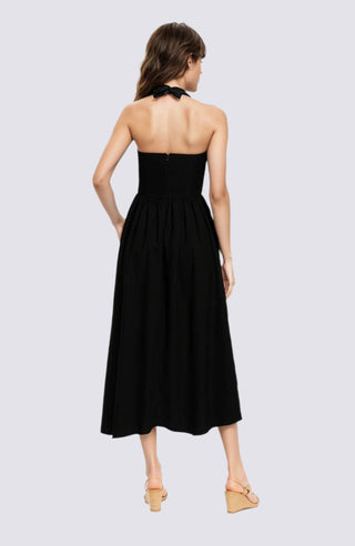 V-NECK HALTER DRESS