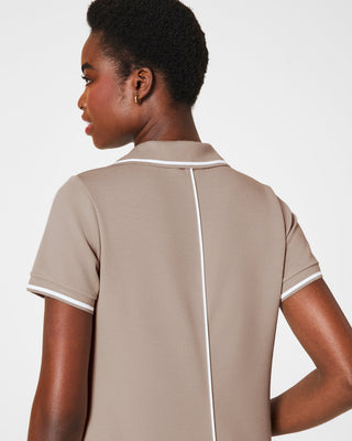 AIRESSENTIALS PIQUE POLO MIDI DRESS