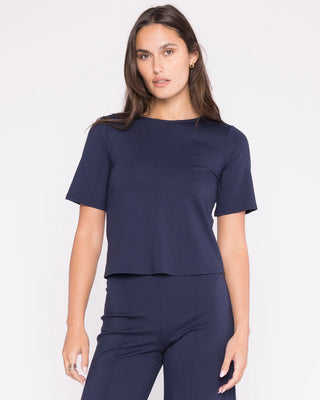 EXTENDED PONTE KNIT SS TOP