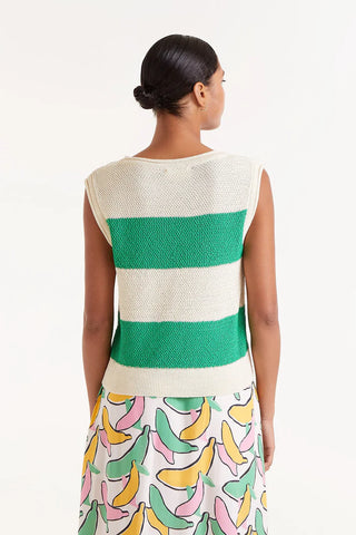 KNIT SLEEVELESS STRIPE TOP