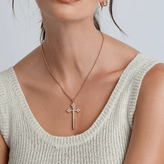Athena Cross Necklace - Pearl