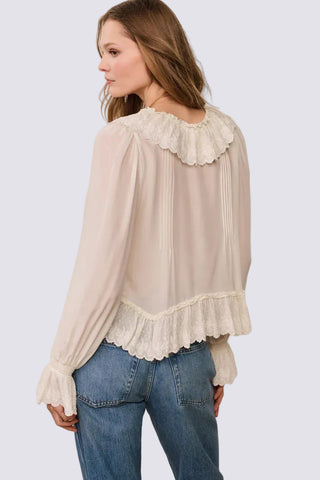 AVEE SILK RUFFLE BLOUSE