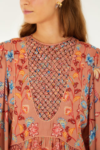 LACE LONG SLEEVE BLOUSE DRESS