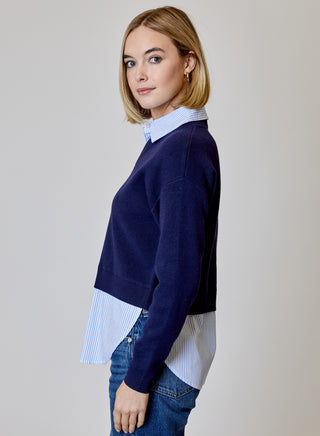 STRIPE TWO FER SWEATER