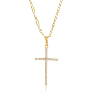 CZ Whisper Cross Necklace