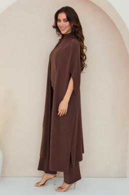 ITALIAN KNIT DROP SHOULDER OPEN LONG CARDIGAN