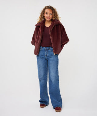 COAT PONCHO FAKE FUR