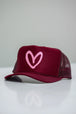 Maroon Hat/Pink Heart