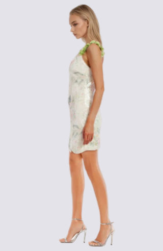 ELISE SLEEVELESS FLORAL SEQUIN MINI DRESS