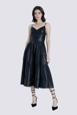 Gloria Vegan Leather Midi Dress