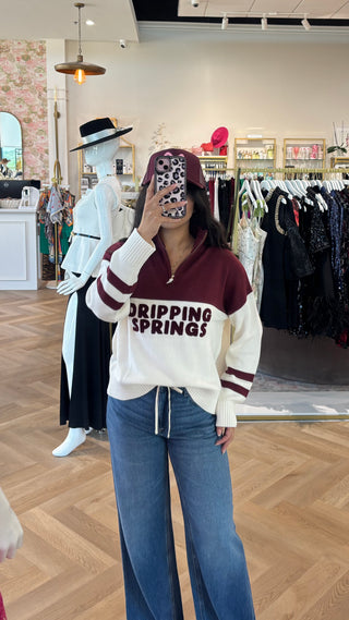 DRIPPING SPRINGS QUARTER ZIP SWEATER