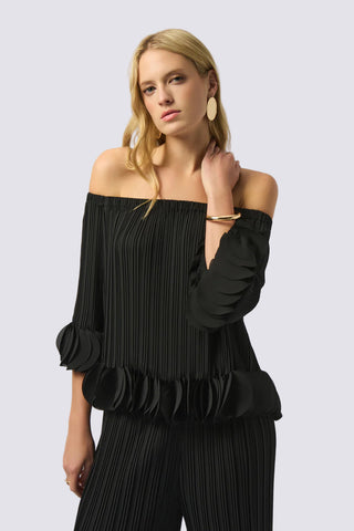 Georgette Off Shoulder Pleated Top