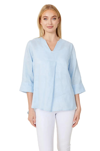 LINEN 3/4 SLV TOP