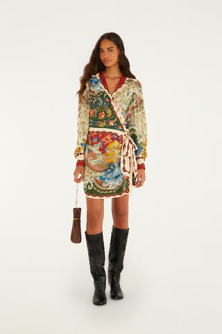LUNAR BOHO MULTICOLOR CHEMISE MINI DRESS