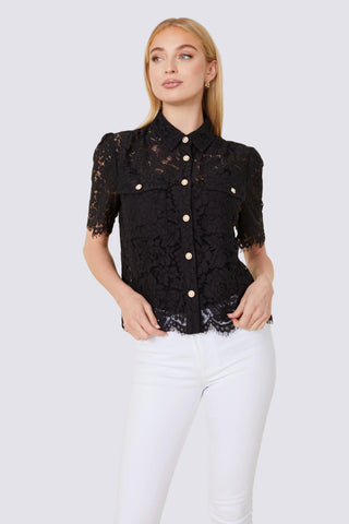 LACE PEARL BUTTON BLOUSE