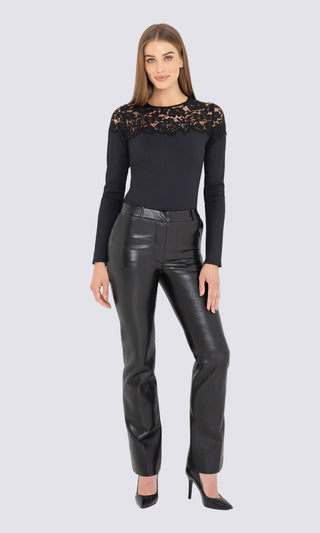 LYNETTE VEGAN LEATHER PANTS