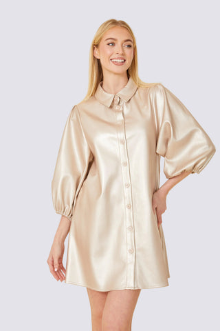 VEGAN LEATHER TUNIC DRESS
