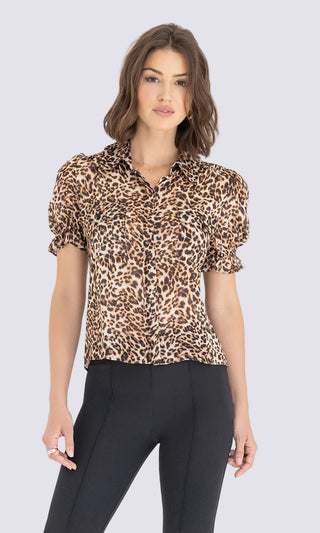 MINA LEOPARD GEORGETTE SHIRT
