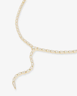 Pavé Serpent Lariat Necklace
