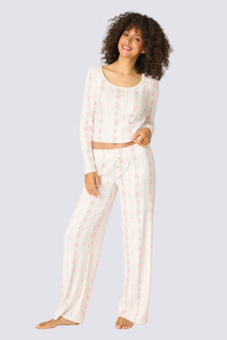 Roses Are Pink Petal Dream Pointelle Open Leg Pants