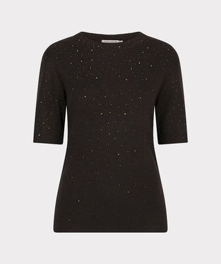 Short Sleeve Studded Sweater