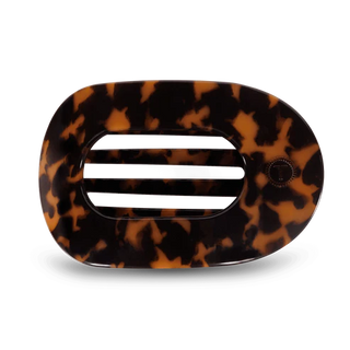 Tortoise Medium Flat Round Hair Clip