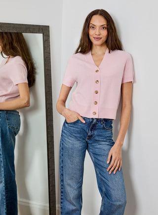 V-NECK CARDIGAN SHORT SLEEVE