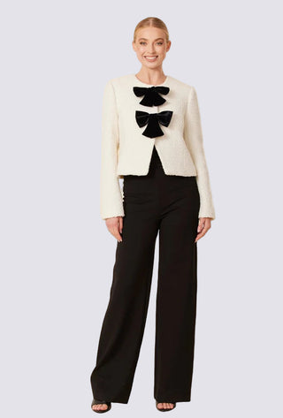 Velvet Bow Tweed Blazer