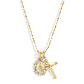 Virgin Maria Multi-Charm Necklace - White