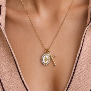 Virgin Maria Multi-Charm Necklace - White