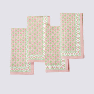 FLORAL BLOCK PRINT CLOTH NAPKINS
